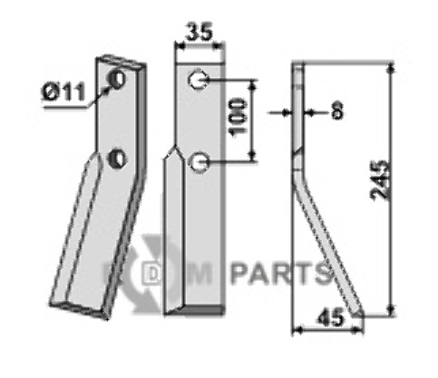 Rotary tine, right model