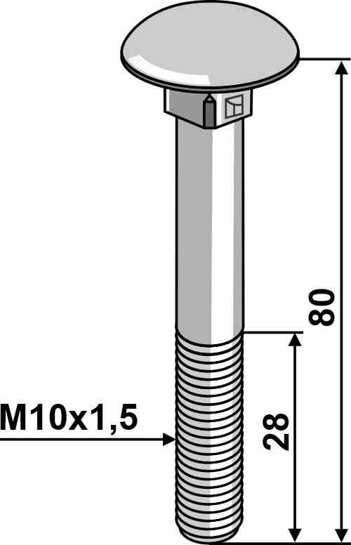 Flachrundschraube M10x1,5 verzinkt