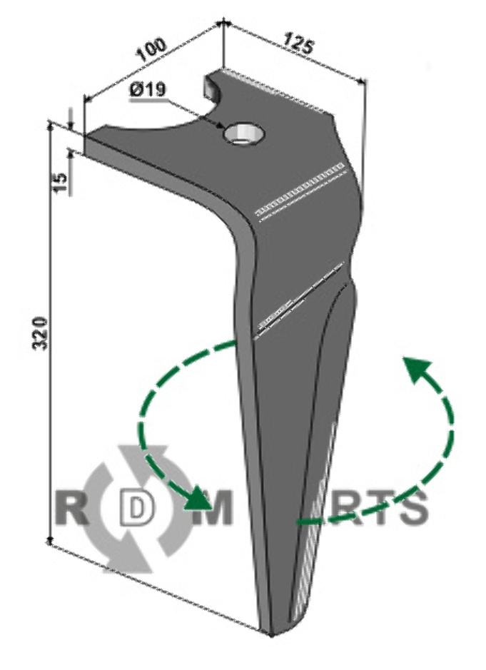 Rotoregtanden,  linkse uitvoering passend voor Falc 654030