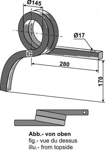 Double coil spring, right