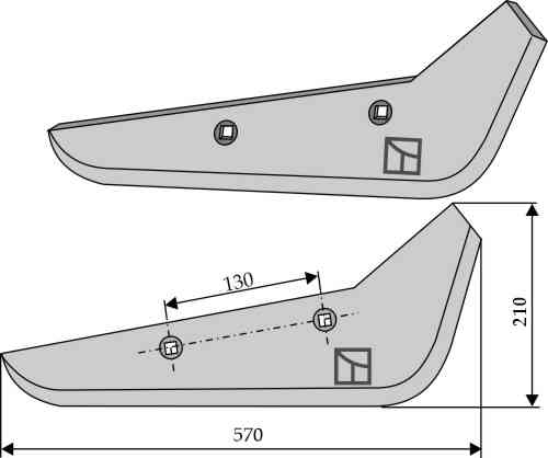 Beet lifter share, right model fitting for Agrifac 8270822