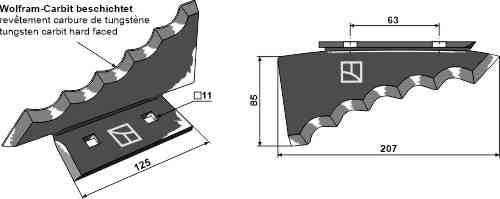 Food mixer knive, left fitting for Keenan 703956