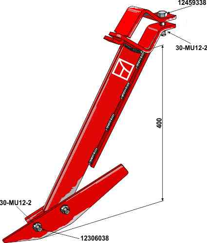 Scraper arm for roof ring roller -compl.