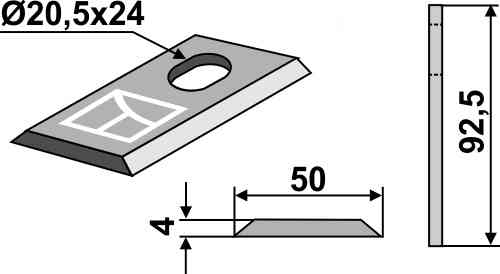 Rotary mower blade fitting for Freudendahl (J.F.) (222-291) 1380.0001