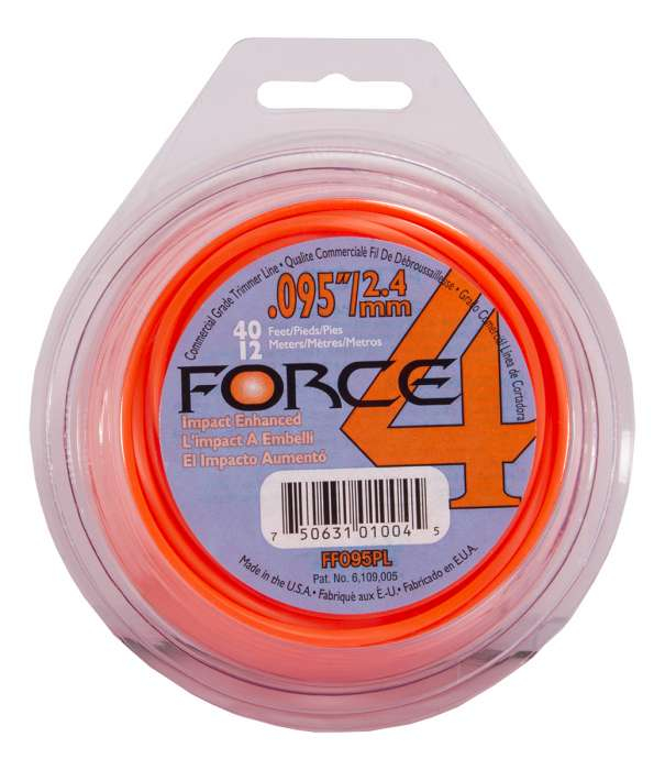 Trimmer line force 4™ shaped orange 40' loop .095" / 2.4mm