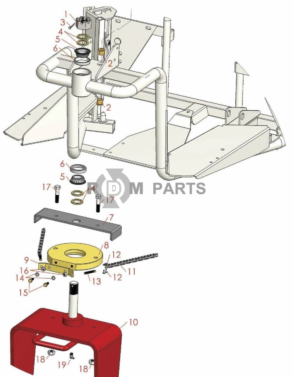 Replacement parts for Toro Sand Pro 3020 Front Caster Fork