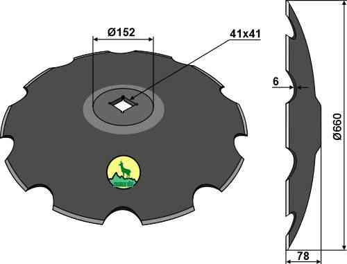 Notched disc with flat neck