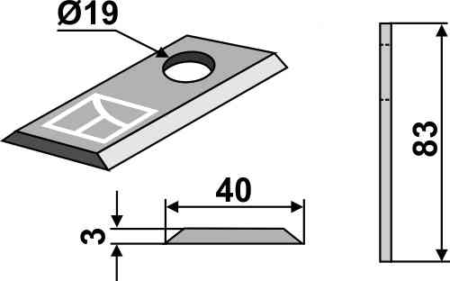 Klippekniv til rotaryklipper passer til Krone 143149.0