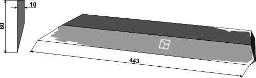 Lateral knife 443mm - right model fitting for Agrostroj 5002393