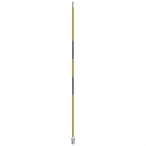 Flagsticks with 2 center stripes 1/2" x 7' - set/9 yellow with silver