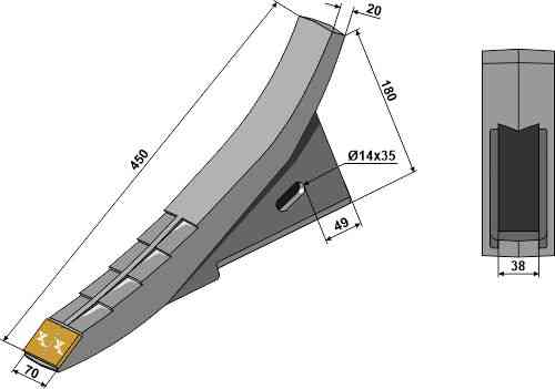 Scharspitze - Hartmetall geeignet für Alpego MKOA00165-E05610S