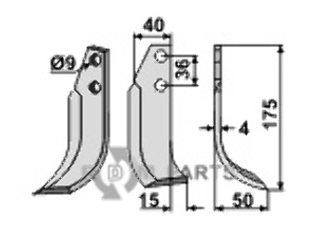 Blade, right model fitting for Tielbürger KB-001-005