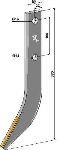 Row cutter hook - Hard metal