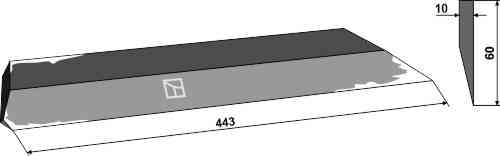 Zijmes 443mm - uitvoering links passend voor Agrostroj 5002382