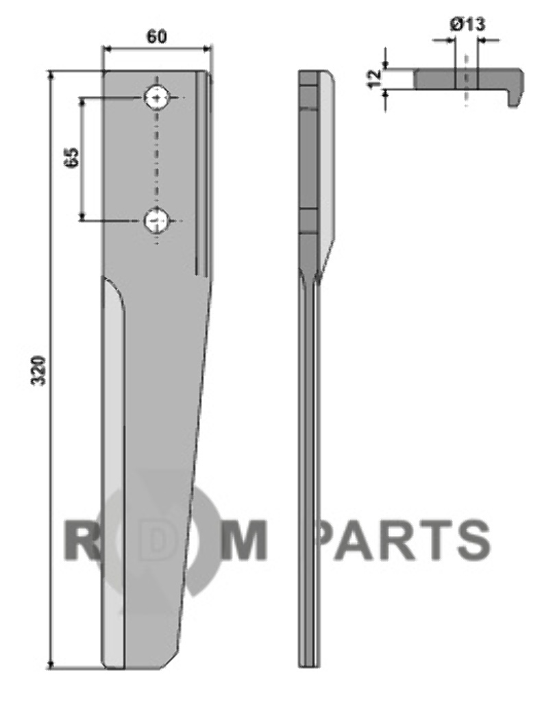 Rotoregtanden,  rechtse uitvoering passend voor Breviglieri 0032711 (T50 - T51)