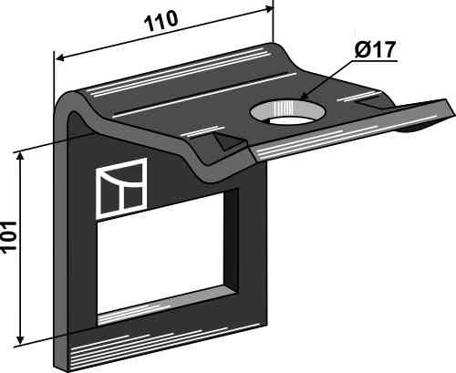 Clamp for  tine 80 x 12 with reinforcing spring 80 x 10