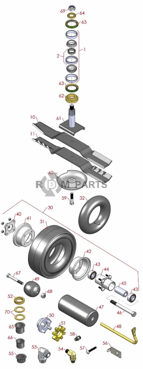 Replacement parts for Toro 5900D 5910D Deck parts Model 31591 31592 31593 31598 & 31599