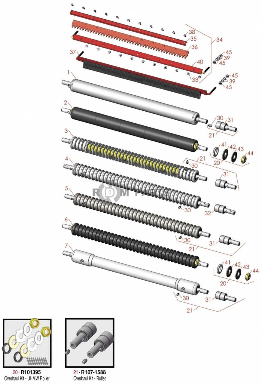 Replacement parts for Front Rollers SPA unit Model 04445 04448 & 04450