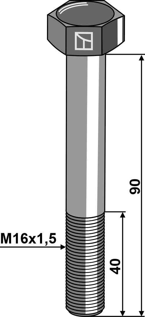 Hexagon bolts M16  without nut - Galvanized