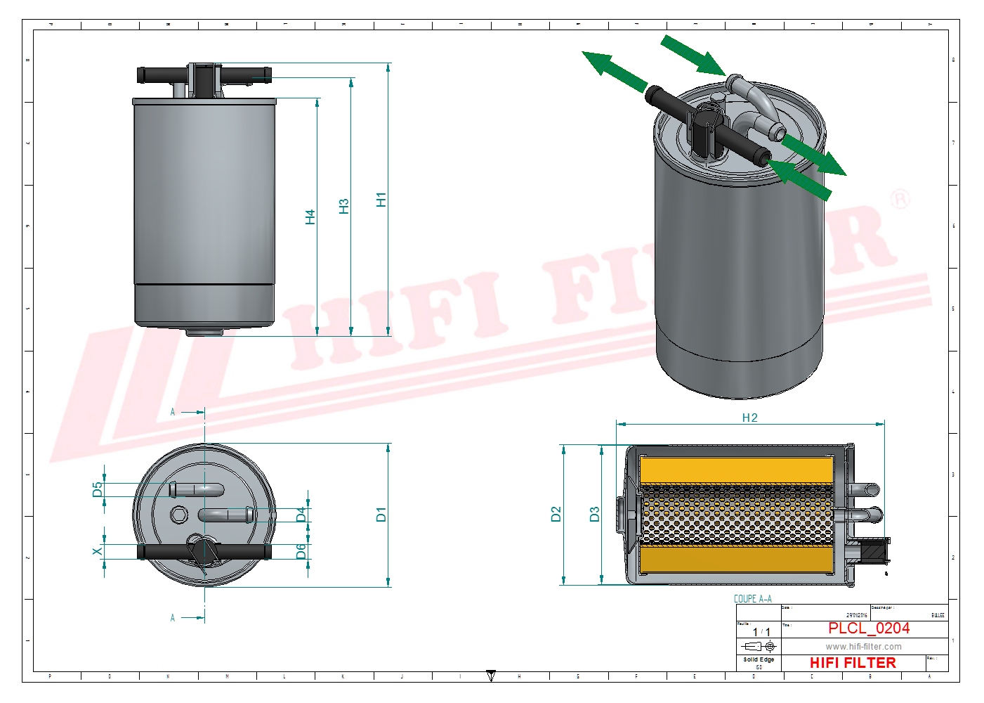 Fuel filter passend voor mercedes 6120920201