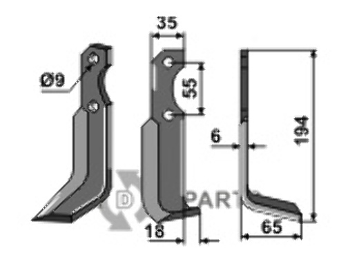 Blade, right model fitting for Bertolini 15602