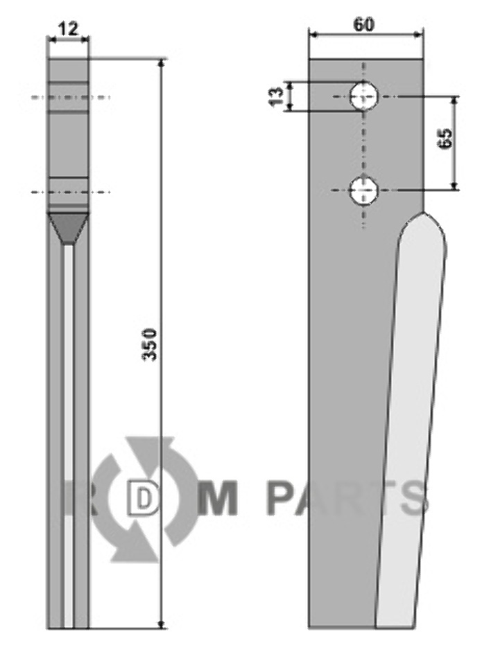 Tine for rotary harrows