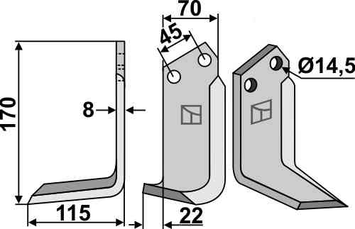 Blade, left model Blade, left model