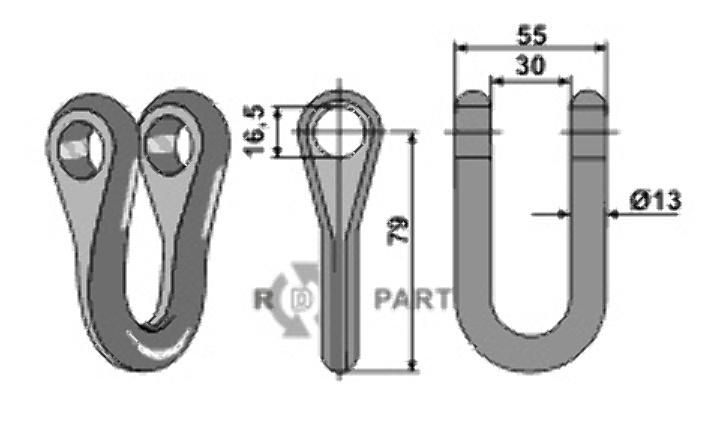 Schäkel Ø16,5 63-bom-75 Schäkel Ø16,5 63-bom-75