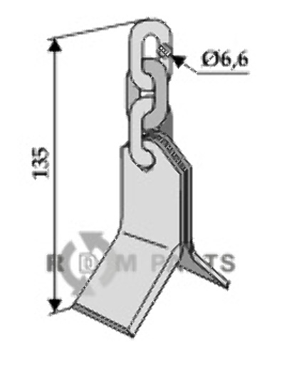 RDM Parts Y-kniv med 3-led kæde (RK 2 1/2 B) egnet til Bomford 01.086.06
