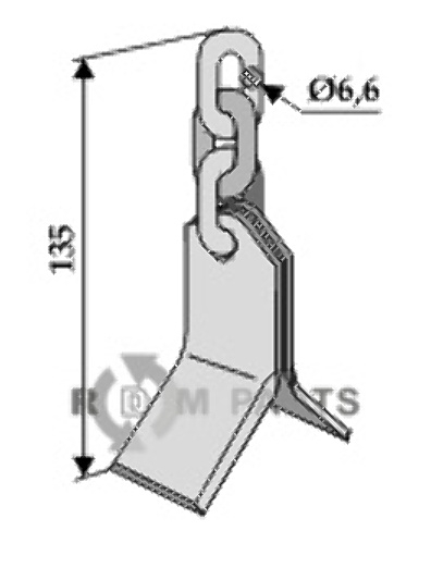 RDM Parts Y-blade 3 link-chain (RK 2 1/2 B) fitting for Bomford 01.086.06