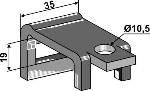 Houder voor tand 20x6,5