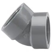 Knie 45°, 2x Innengewinde - PVC-Druckfitting dickwandig