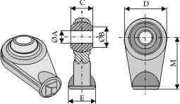 Ball joint terminals for top-links to be welded