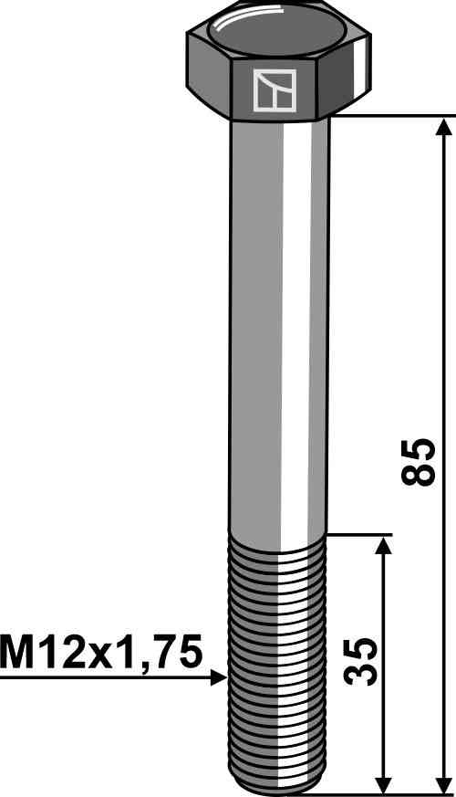 Zeskant bout M12 zonder moer passend voor Lemken 3013435 Zeskant bout M12 zonder moer passend voor Lemken 3013435