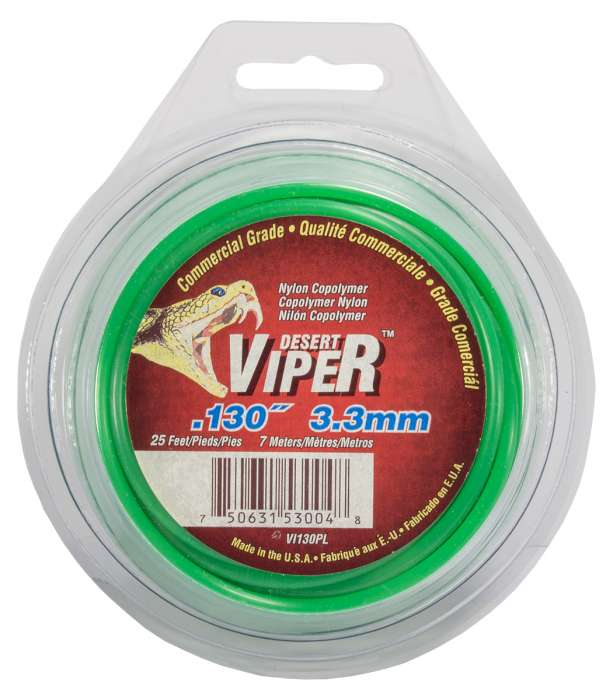 Trimmer line viper™ round green 25' loop .130" / 3.3mm