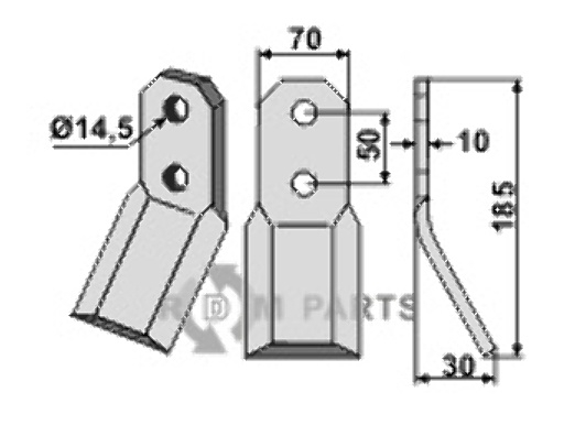 Rotary tine fitting for Pegoraro 5333