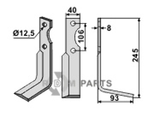 Blade, right model fitting for Maletti 1400 079 Blade, right model fitting for Maletti 1400 079