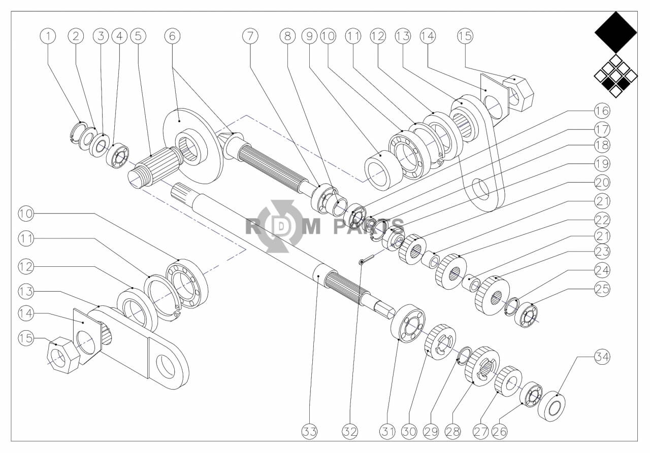 Replacement parts for VD7416 Transmissie