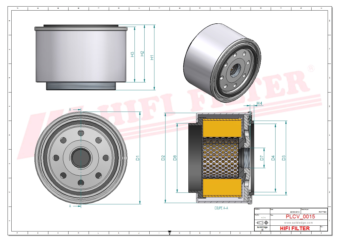 Fuel water separator filter passend voor imprefil if 3696