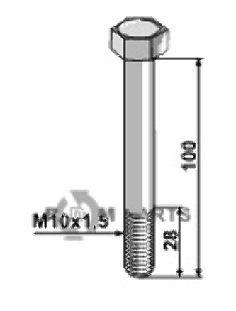 Hexagon bolt m10 without nut 1010093110