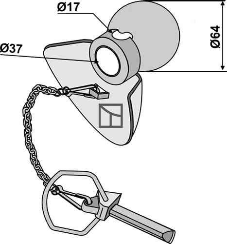 Ball guide cone with linch pin Cat. III