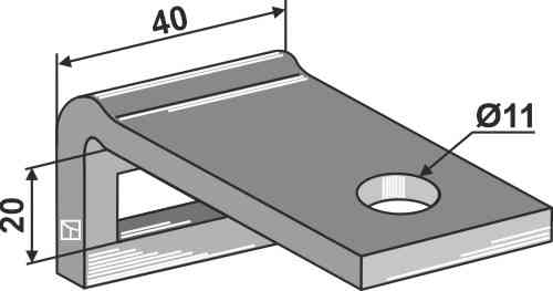 Clamp for tine 25 x 8