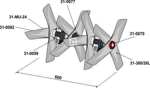 Following rotary harrows left - 600