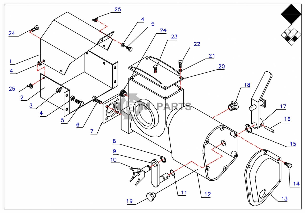 Replacement parts for VD7626 Transmissiehuis