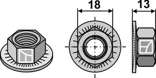 Zeskantmoer - M12x1,75 passend voor Kuhn 80201262 Zeskantmoer - M12x1,75 passend voor Kuhn 80201262