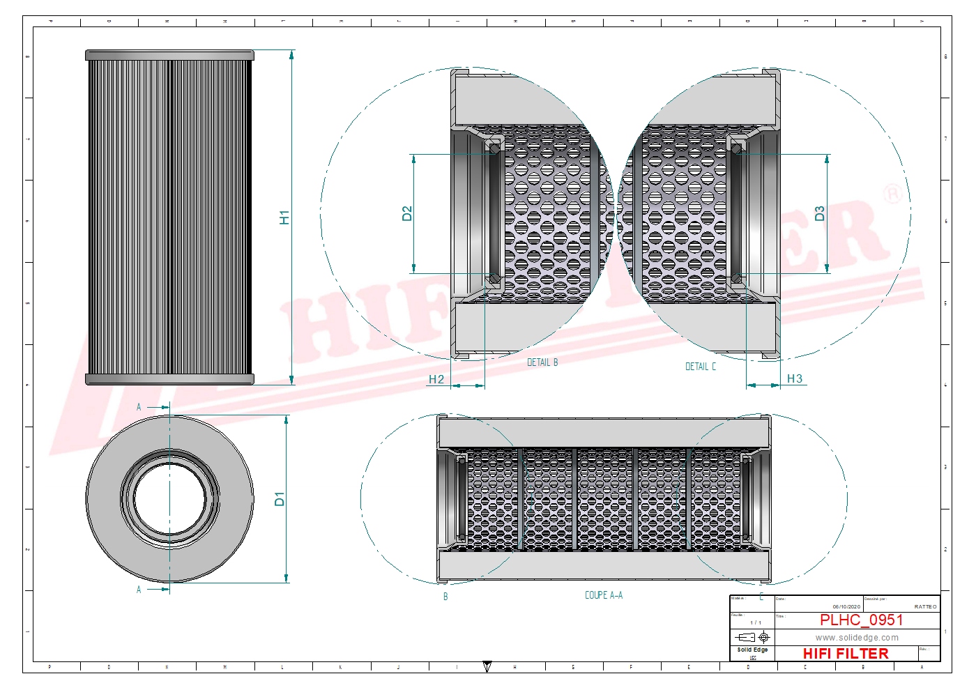 Hydraulic filter passend voor parker 933090 q