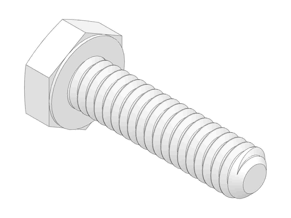 Bolt - hex hd 1/4-20 x 1