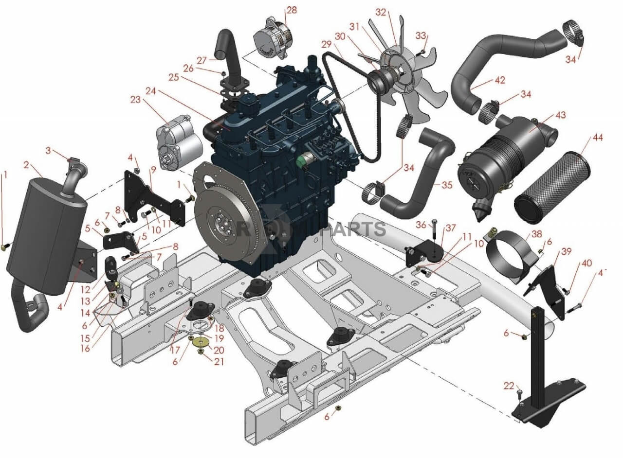 Replacement parts for RM 5210D 5410D 5510D Engine mounting