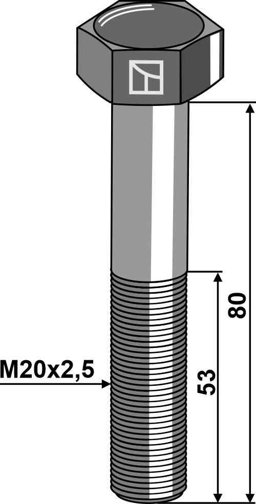 Zeskantmoer M20  zonder moer passend voor Lemken 3014606