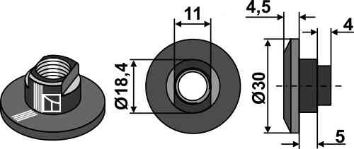 Nut M10x1,5 fitting for B.C.S. 56531191